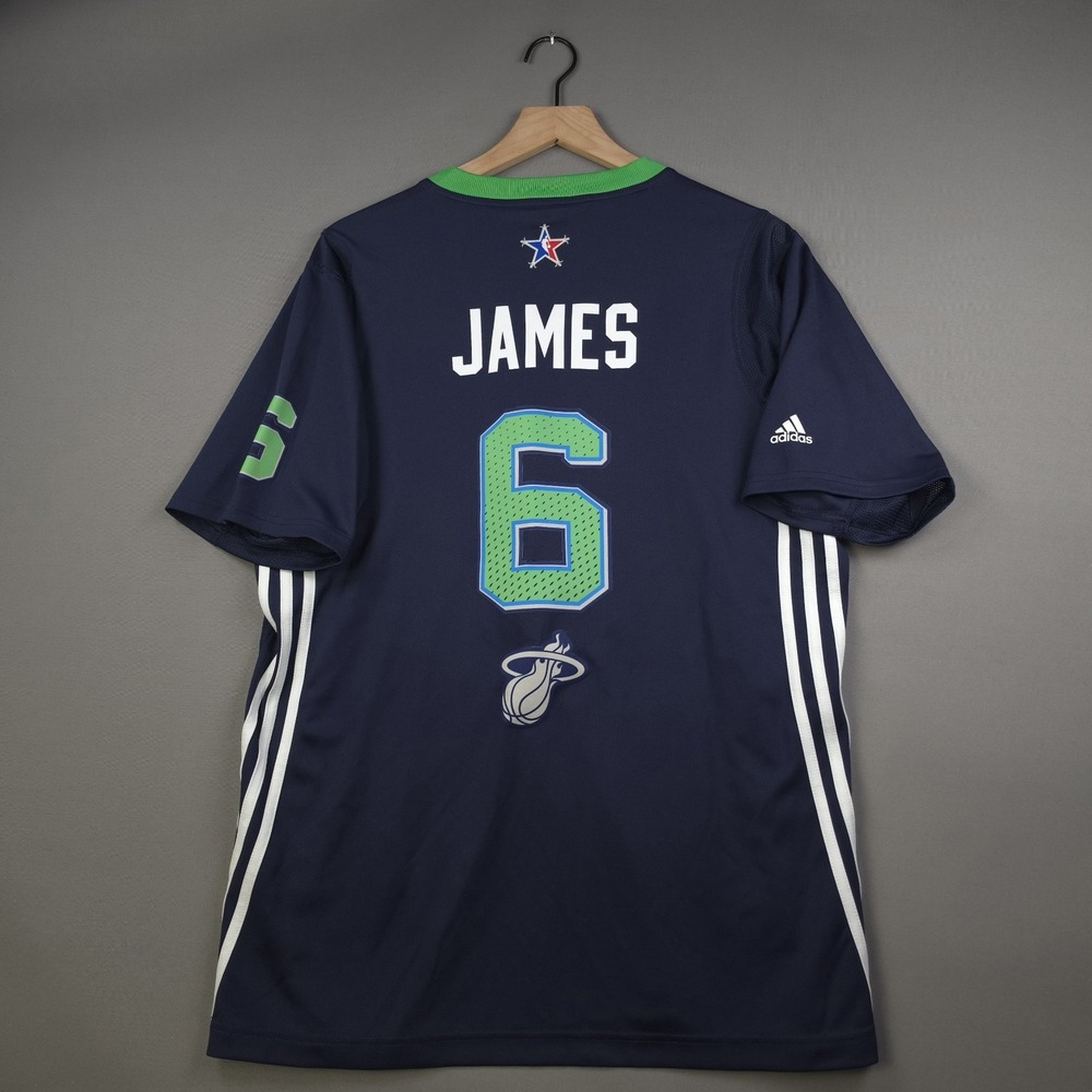 Adidas 2014 NBA All Star Game LeBron James #6 East Navy Sleeved Jersey Mens Sz M - Picture 2 of 13